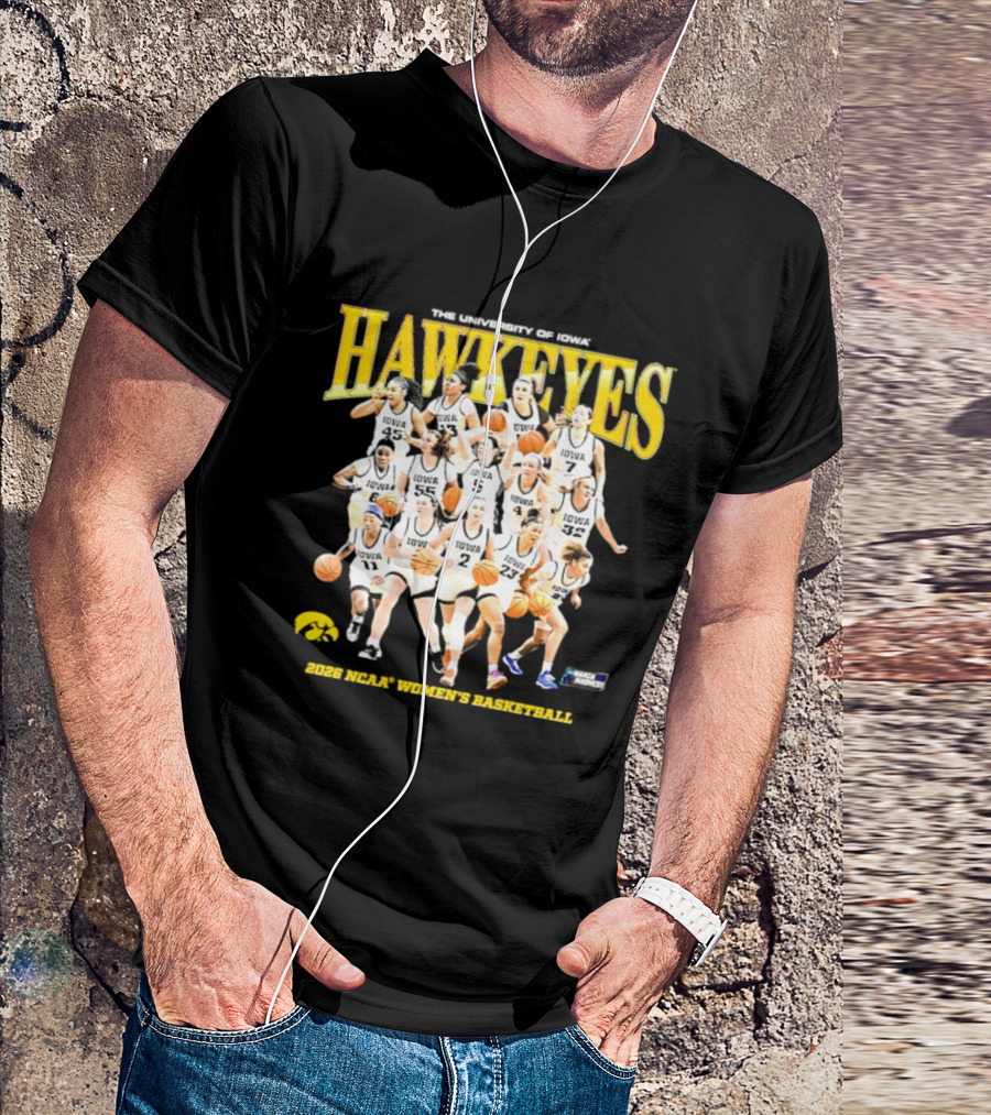 The University Of Iowa Hawkeyes 2026 NCAA Women's Basketball Team Players T-Shirt