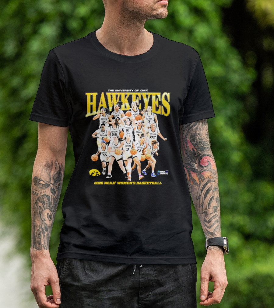 The University Of Iowa Hawkeyes 2026 NCAA Women's Basketball Team Players T-Shirt