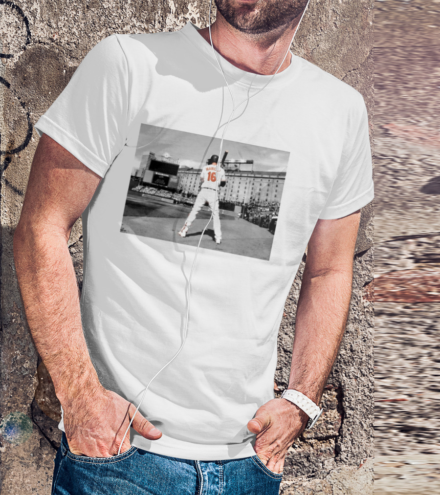 2026 Orioles Trey Mancini Retirement Number 16 Baseball Stadium Scene T-Shirt