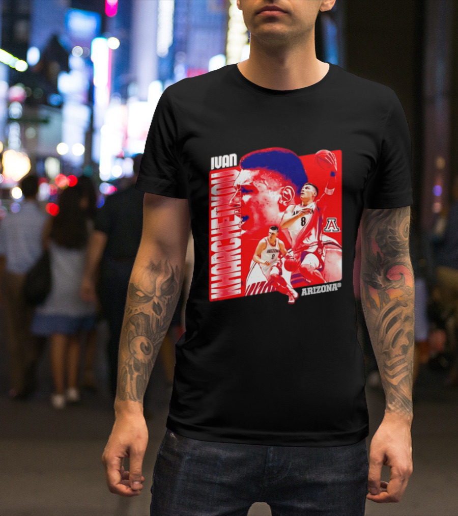 Ivan Kharchenkov 8 Arizona Wildcats NCAA Basketball Player T-Shirt