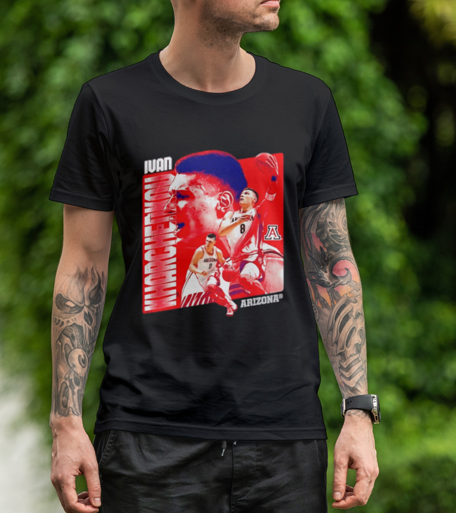 Ivan Kharchenkov 8 Arizona Wildcats NCAA Basketball Player T-Shirt