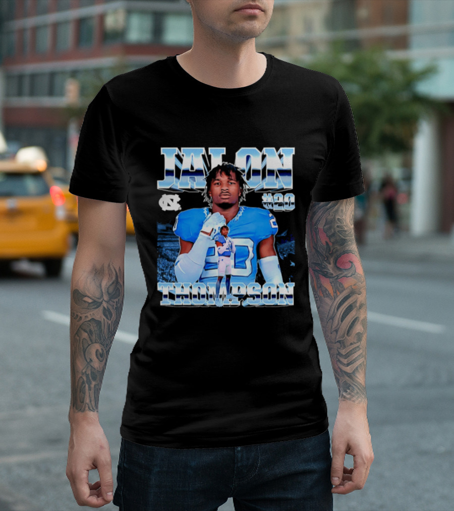 Jalon Thompson 20 North Carolina Tar Heels NCAA Football T-Shirt