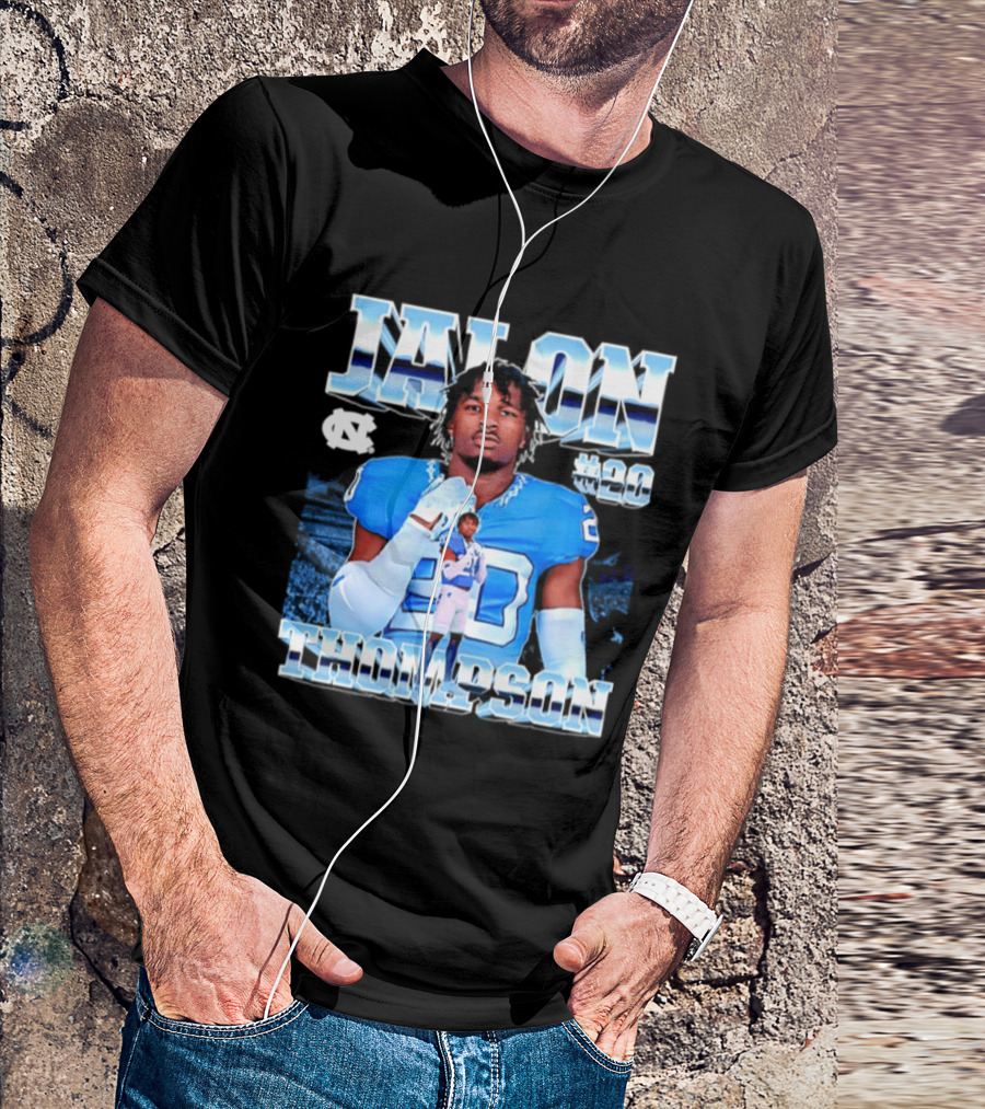 Jalon Thompson 20 North Carolina Tar Heels NCAA Football T-Shirt