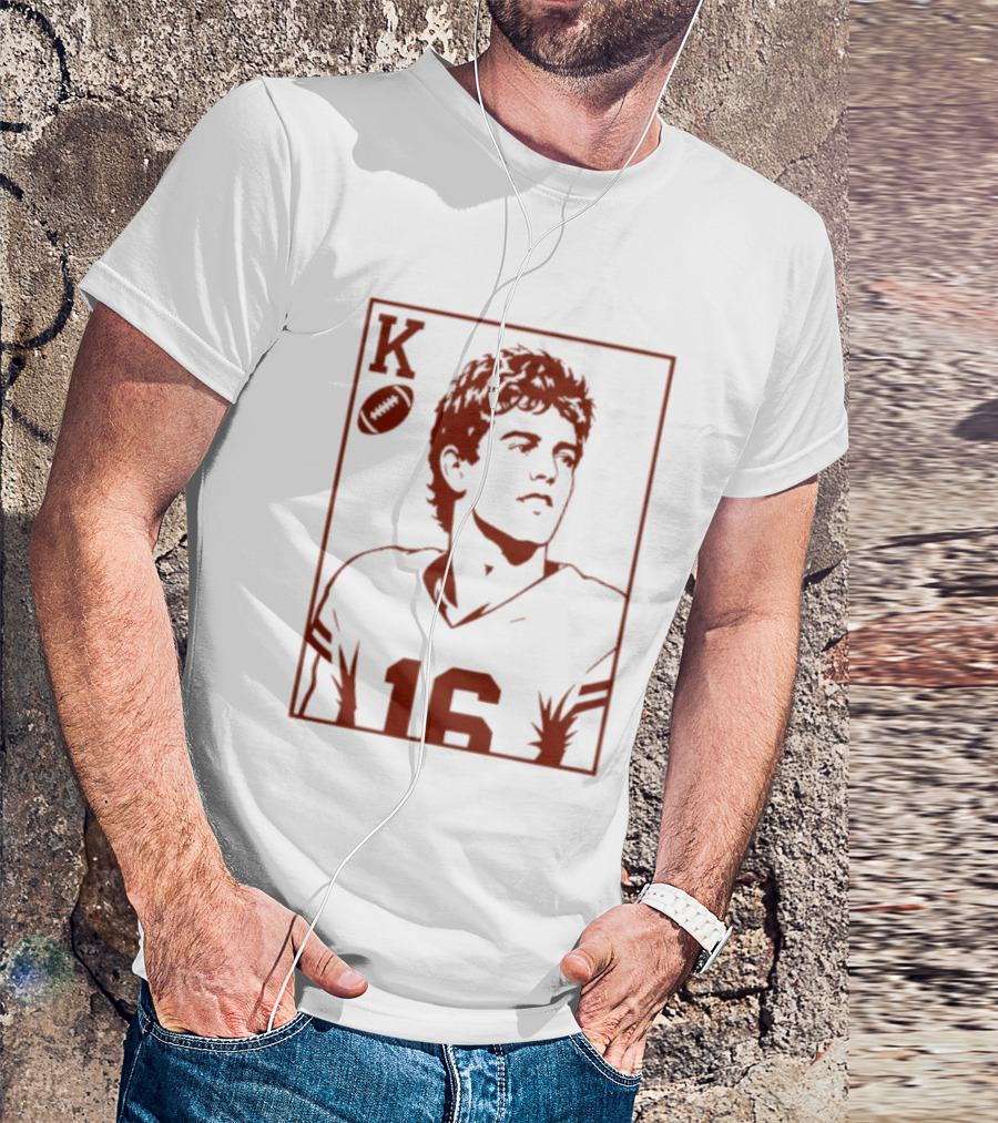 Arch Manning Texas Longhorns Quarterback King Of Hearts Playing Card 16 T-Shirt