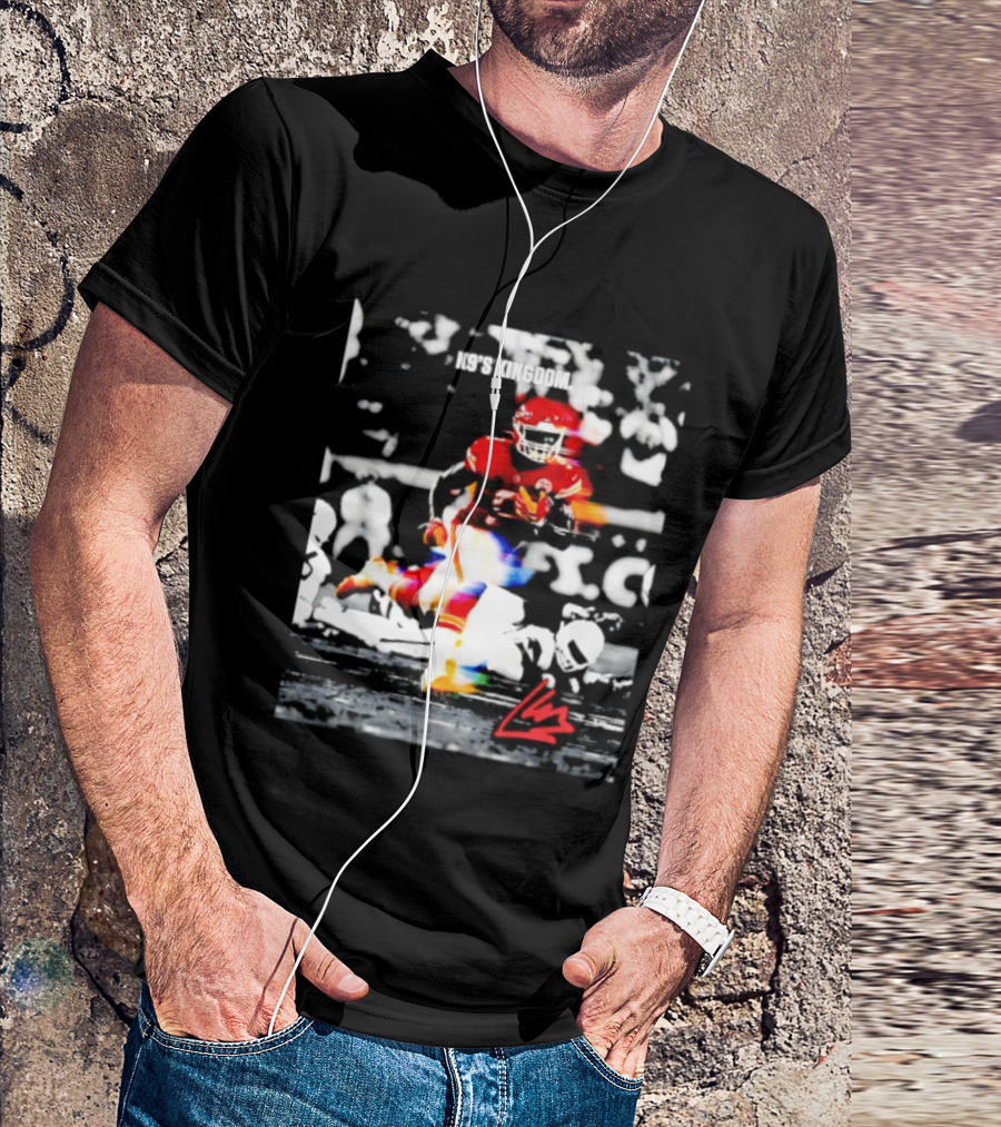 Kansas City Chiefs Kenneth Walker III K9's Kingdom Football Player In Action T-Shirt