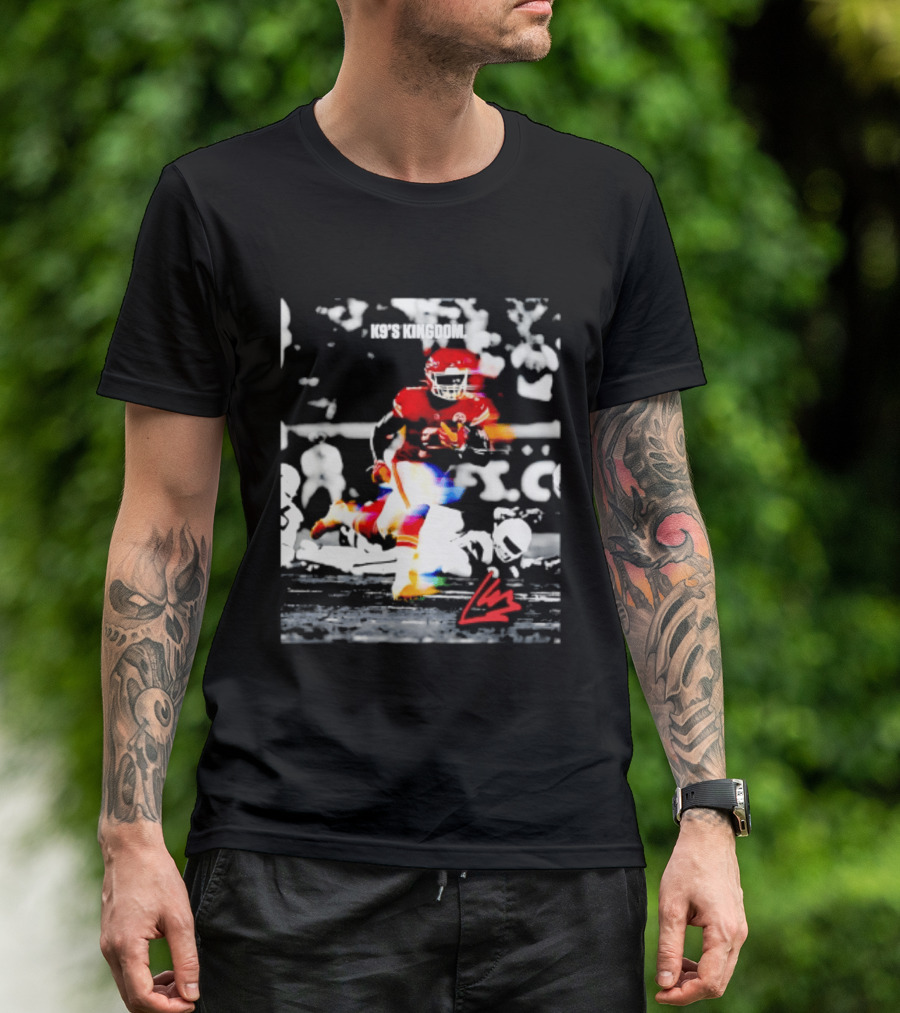 Kansas City Chiefs Kenneth Walker III K9's Kingdom Football Player In Action T-Shirt