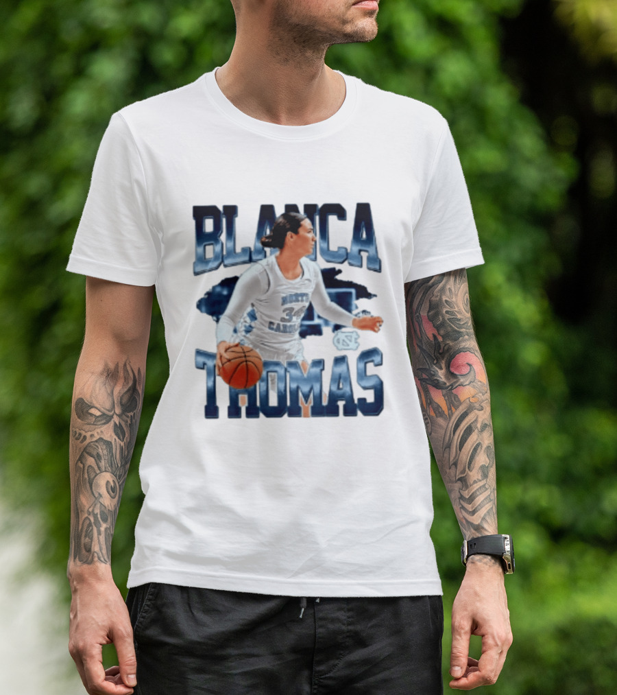 Blanca Thomas 34 North Carolina Tar Heels NCAA Women's Basketball Player T-Shirt