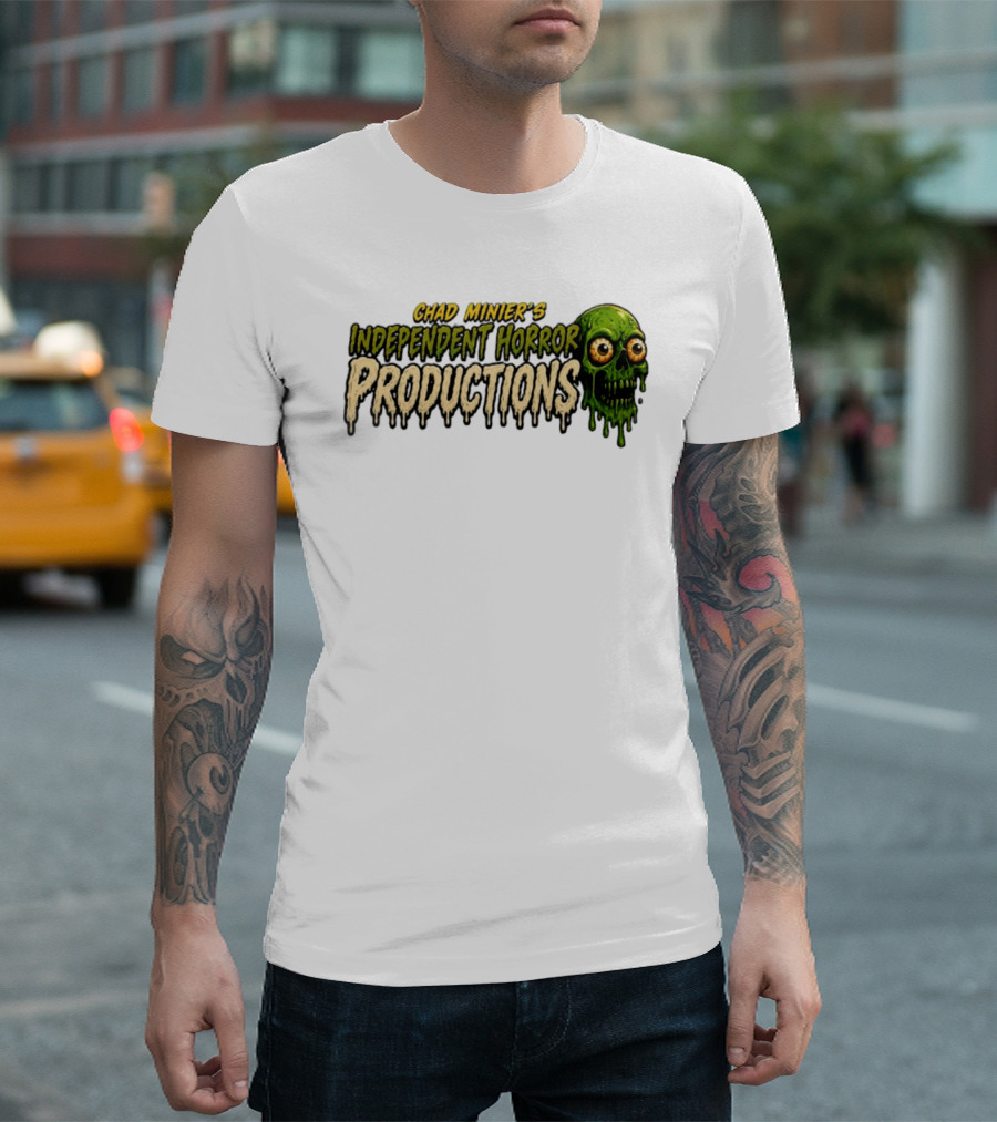 Chad Minier's Independent Horror Productions Skull Zombie T-Shirt