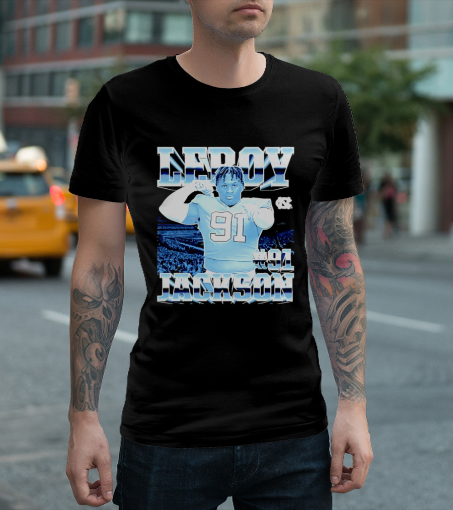 Leroy Jackson 91 North Carolina Tar Heels NCAA Football Player T-Shirt
