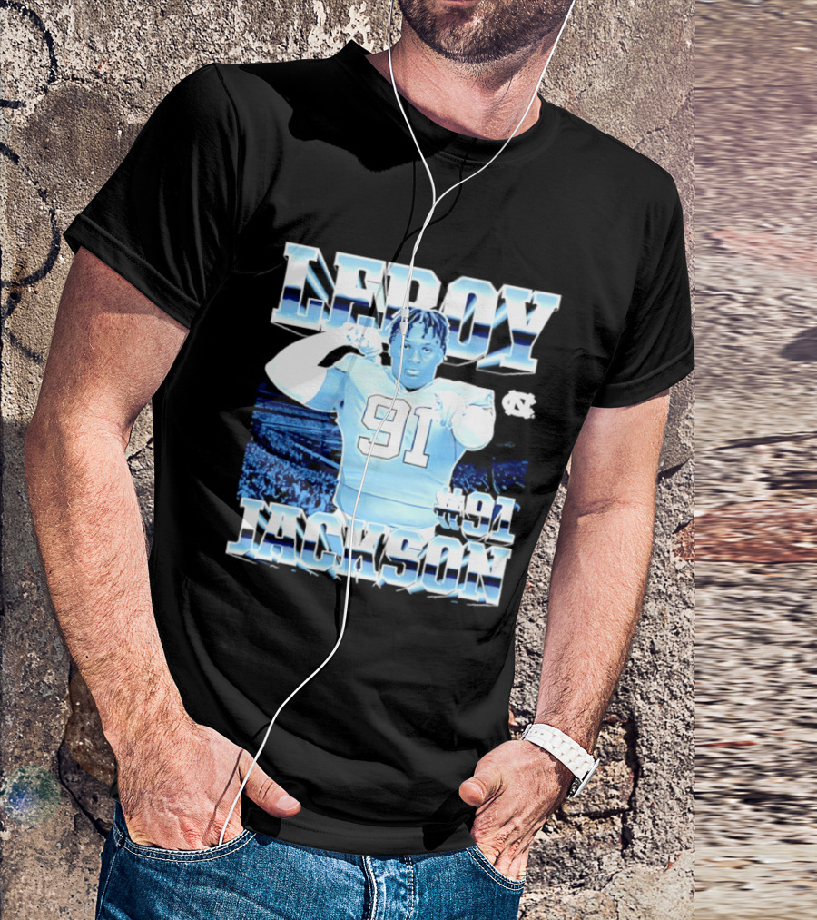 Leroy Jackson 91 North Carolina Tar Heels NCAA Football Player T-Shirt