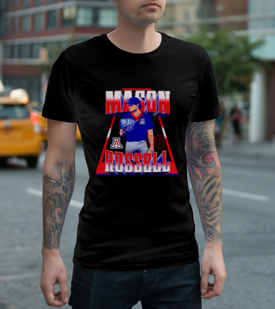 Mason Russell 8 Arizona Wildcats NCAA Baseball Player T-Shirt