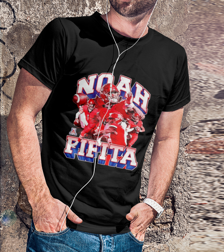 Noah Fifita 1 Arizona Wildcats NCAA Football Player Action Collage T-Shirt