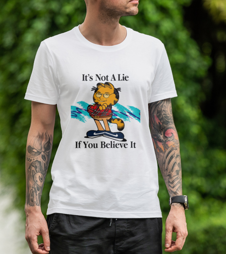 George Costanza Garfield Mashup It's Not A Lie If You Believe It T-Shirt