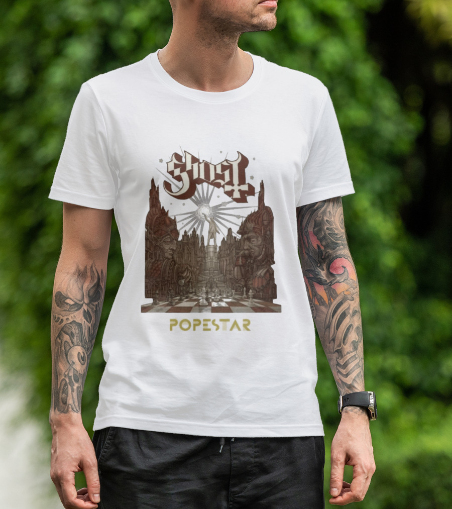 Ghost Popestar Chessboard Cathedral Gothic T-Shirt