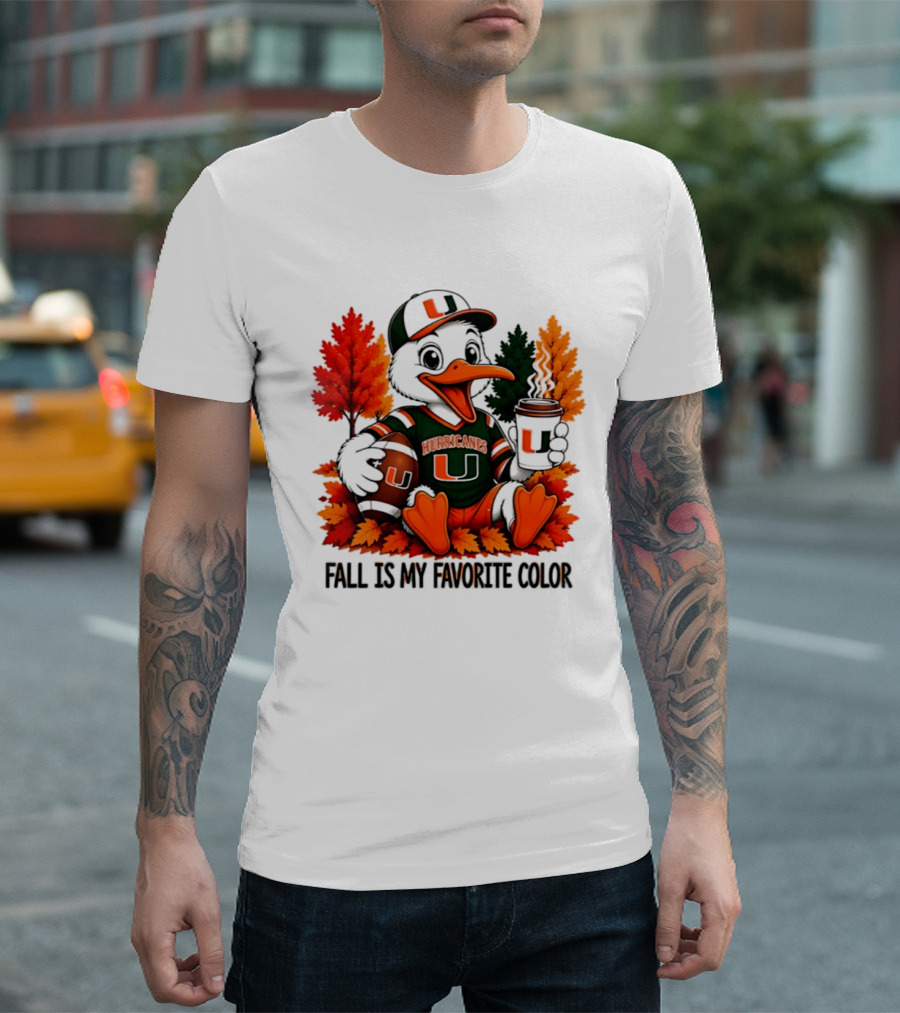 Miami Hurricanes Fall Is My Favorite Color NCAA Football T-Shirt
