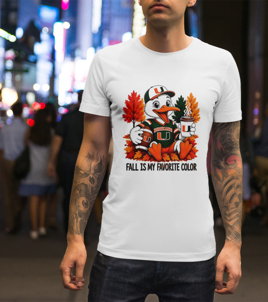 Miami Hurricanes Fall Is My Favorite Color NCAA Football T-Shirt