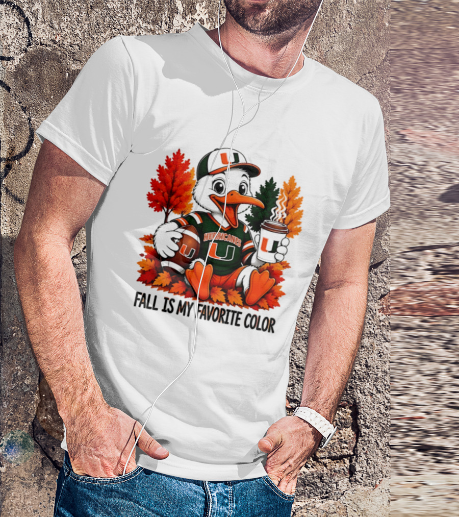Miami Hurricanes Fall Is My Favorite Color NCAA Football T-Shirt