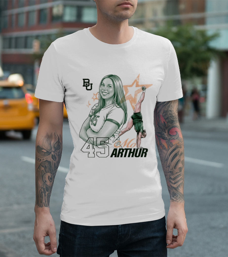 BU Mo Arthur 45 Baylor Bears NCAA Acrobatics & Tumbling T-Shirt