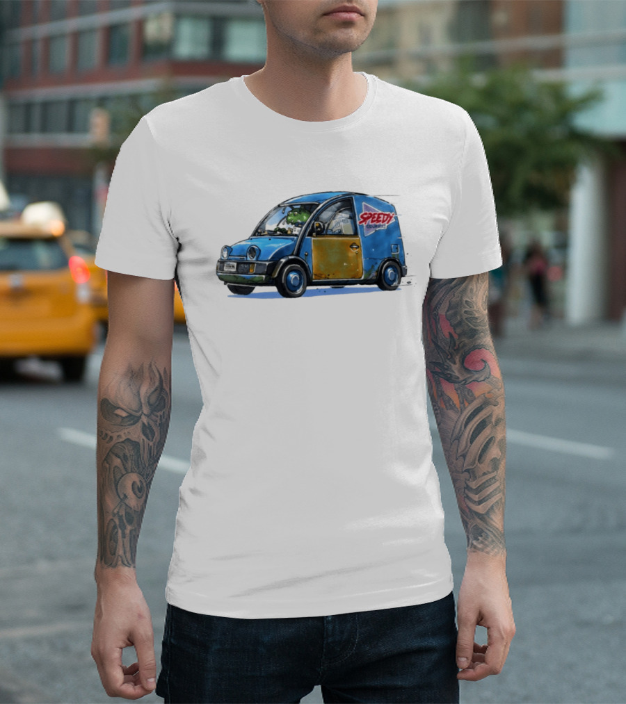 Speedy Couriers Alien Driver In Blue Hoon Van T-Shirt