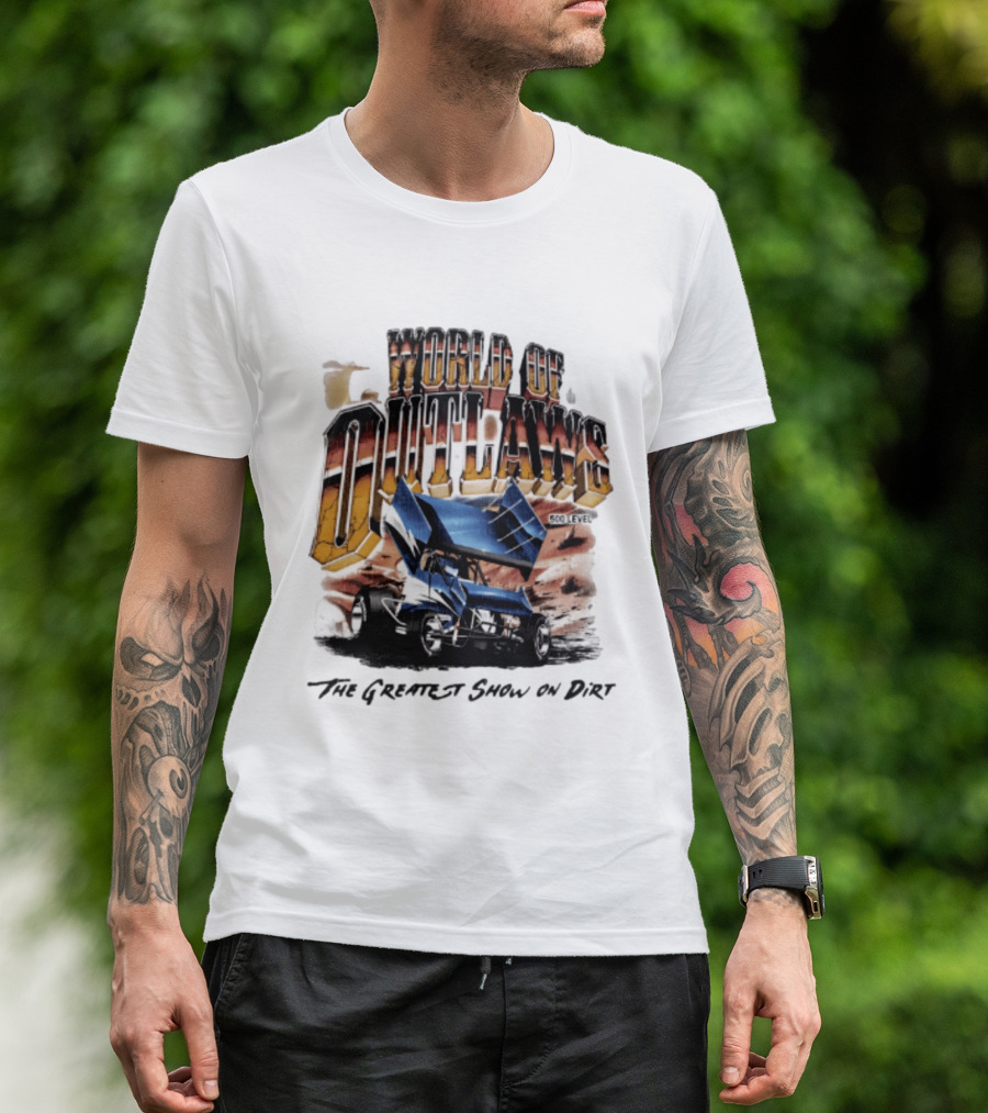 World Of Outlaws 500 Level The Greatest Show On Dirt Racing Sprint Car T-Shirt