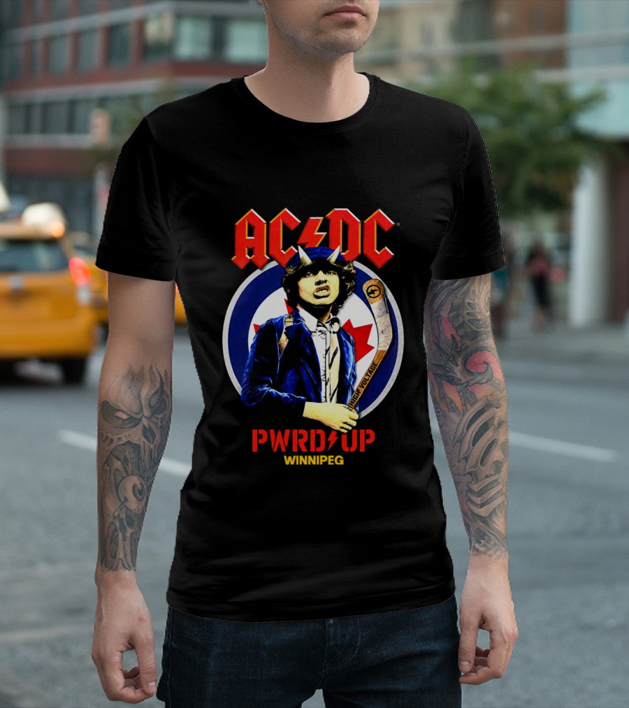 ACDC PWR Up Tour Winnipeg 2026 Hockey Theme Event T-Shirt