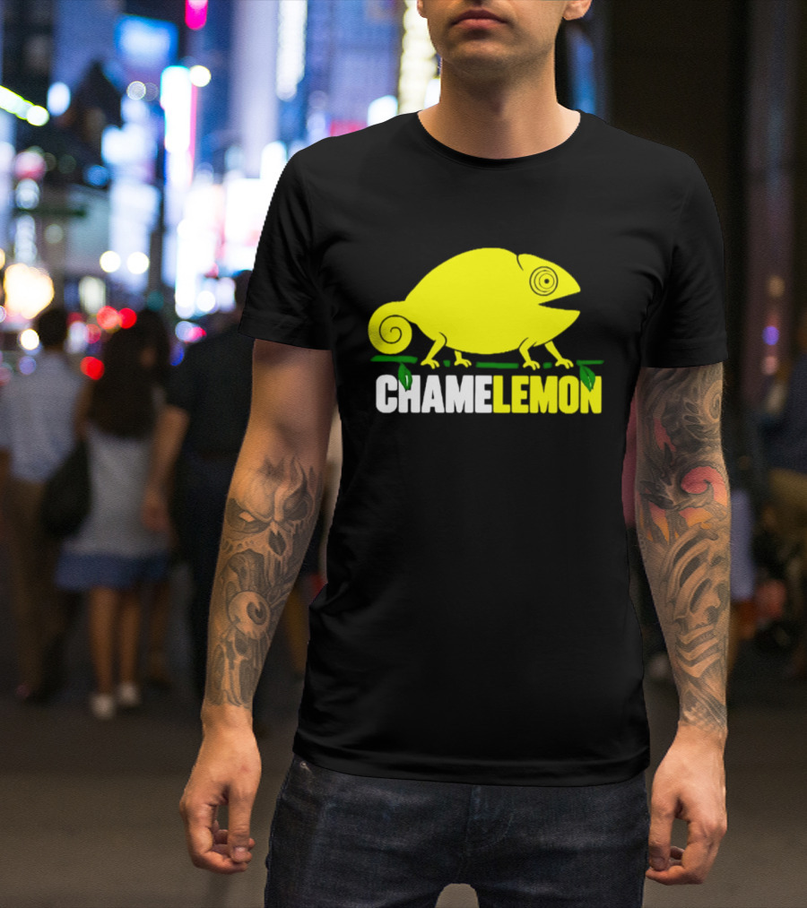 Chamelemon Chameleon Lemon Blend With Leaf Accent T-Shirt