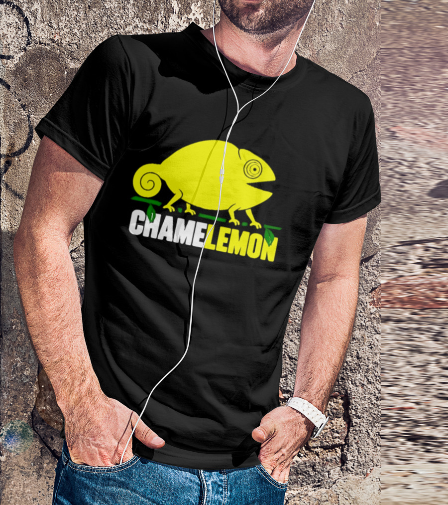 Chamelemon Chameleon Lemon Blend With Leaf Accent T-Shirt