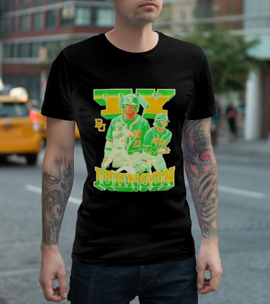 Ty Johnson Baylor Bears 23 NCAA Baseball BU T-Shirt
