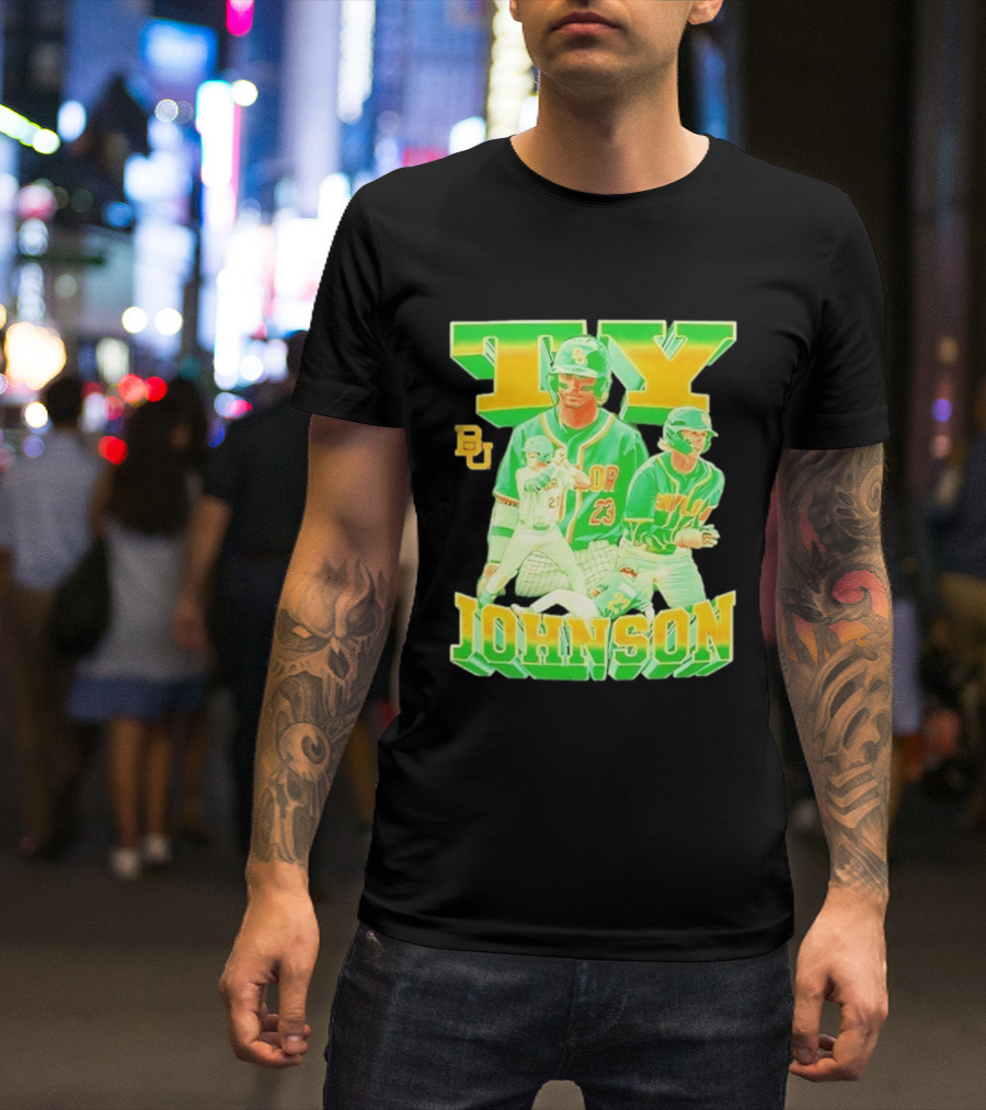 Ty Johnson Baylor Bears 23 NCAA Baseball BU T-Shirt