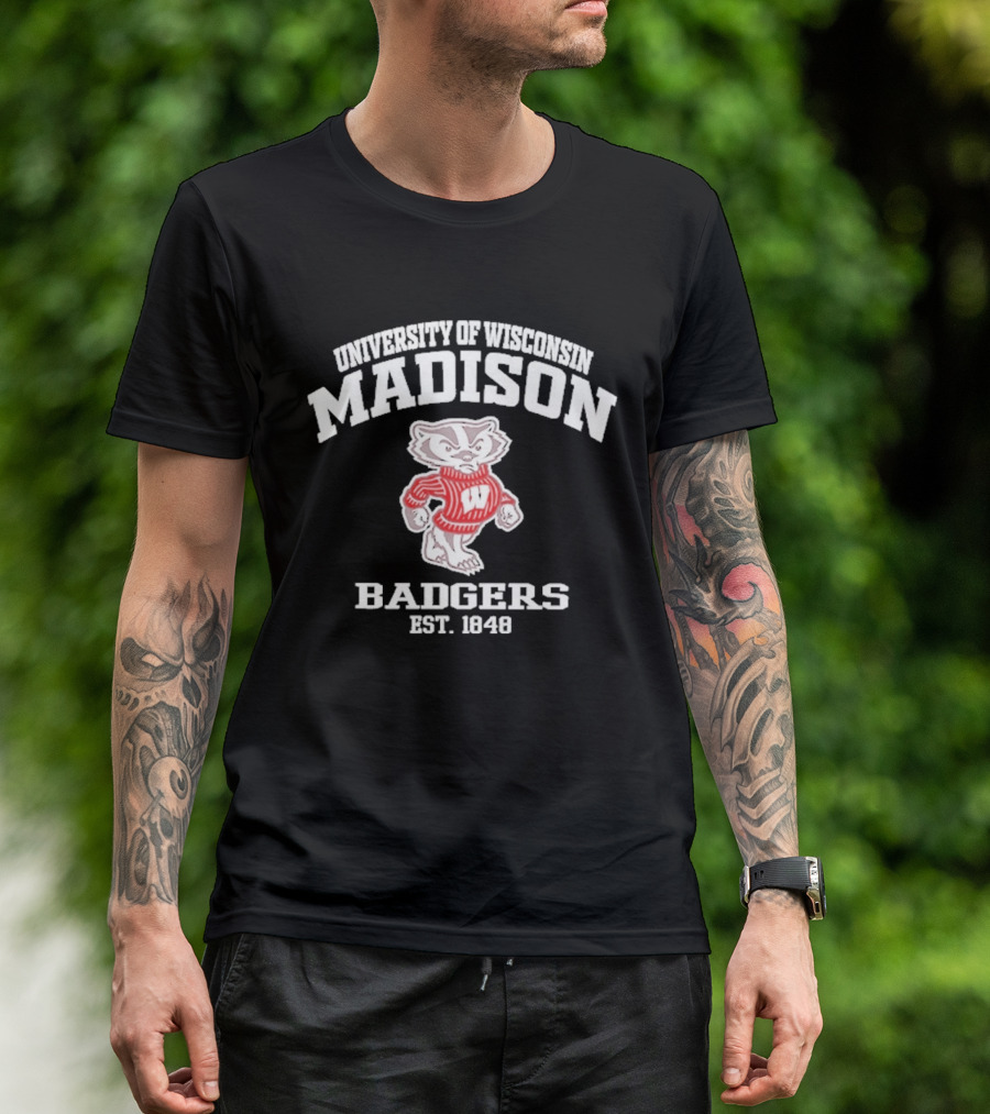 University Of Wisconsin Madison Badgers Est 1848 Vintage Bucky Badger Sweater T-Shirt