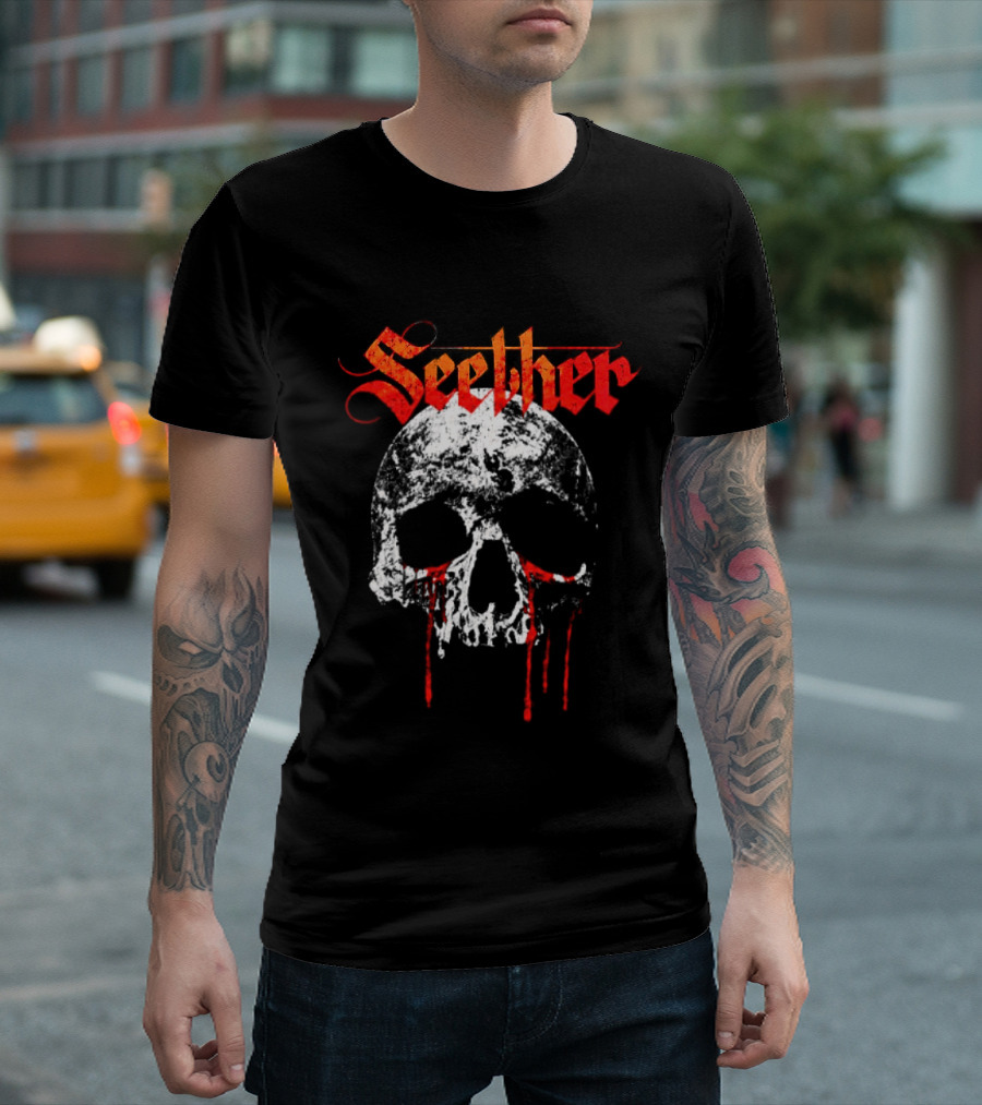 Seether Break The Cycle Tour 2026 North America Bloody Skull T-Shirt