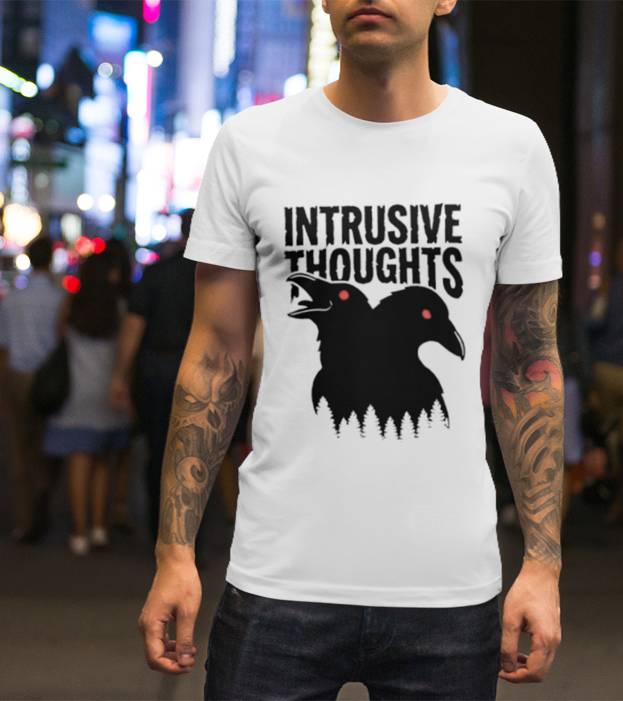 Intrusive Thoughts Raven Forest Mental Health Awareness T-Shirt