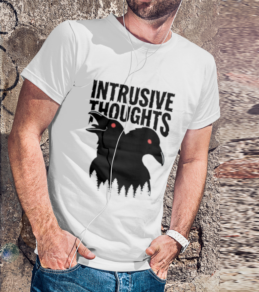 Intrusive Thoughts Raven Forest Mental Health Awareness T-Shirt