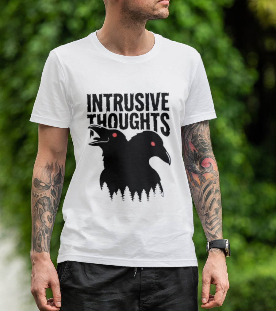 Intrusive Thoughts Raven Forest Mental Health Awareness T-Shirt