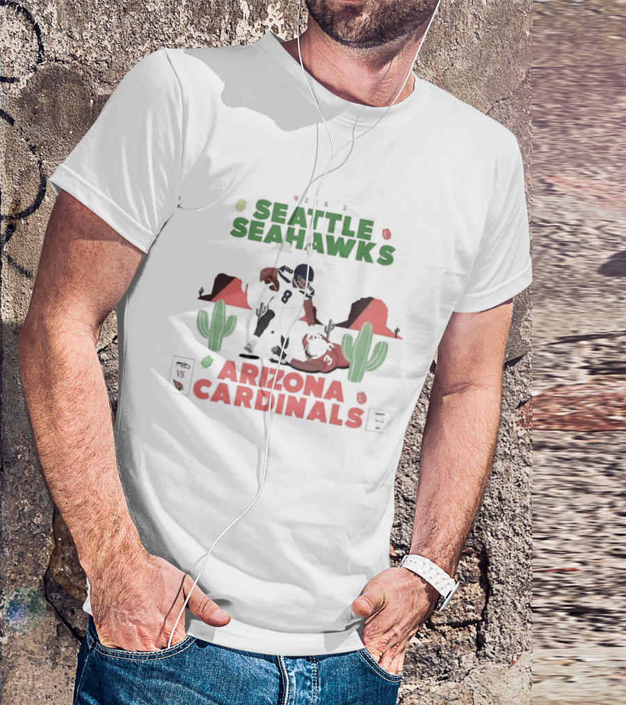 Seattle Seahawks Vs Arizona Cardinals Football Rivalry Desert Showdown T-Shirt