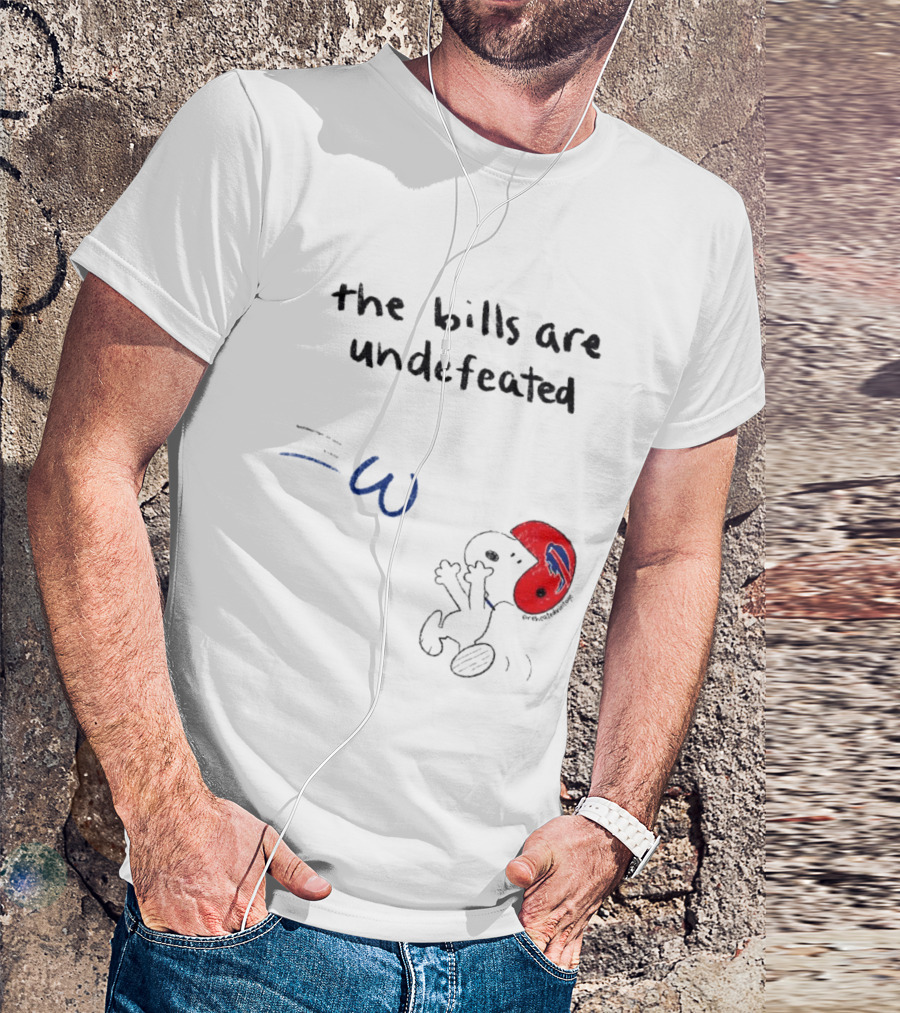 Snoopy Football Red Helmet The Bills Are Undefeated T-Shirt