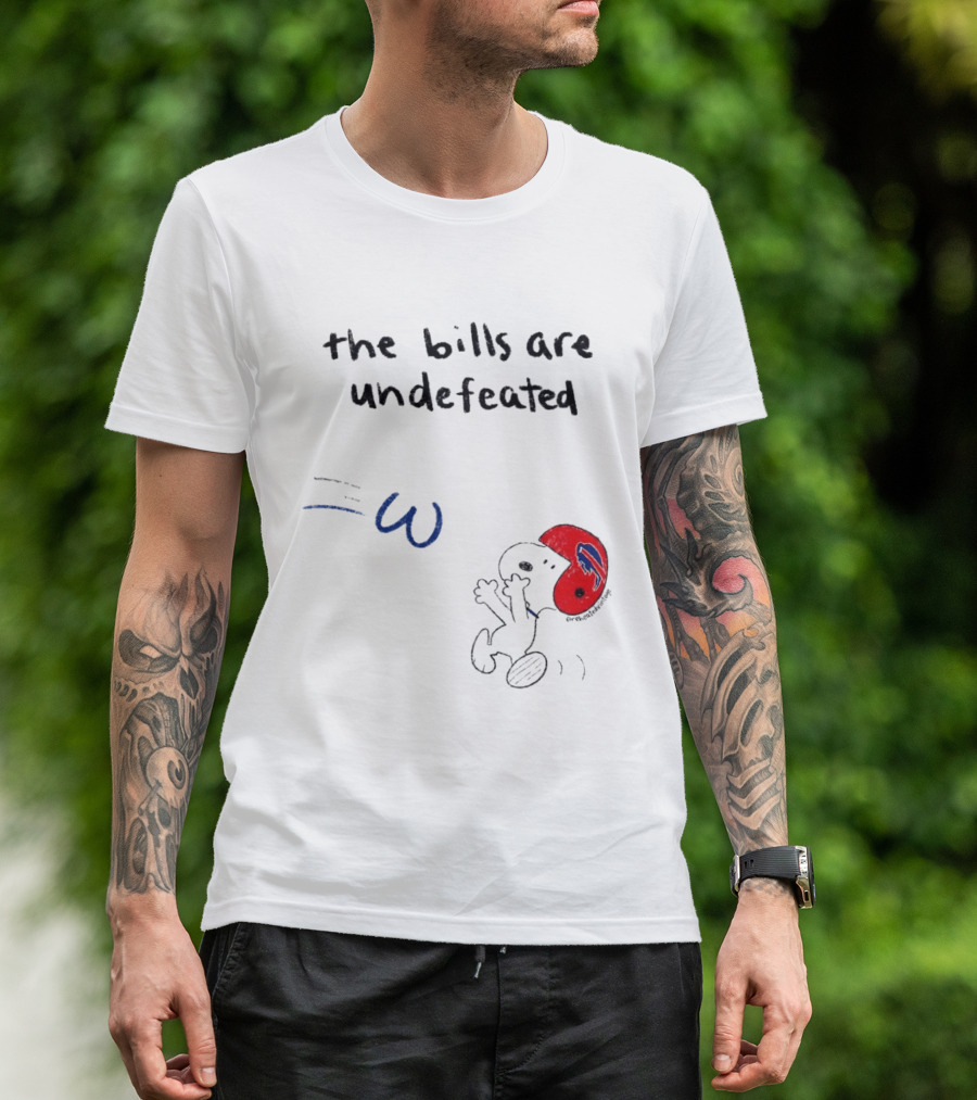 Snoopy Football Red Helmet The Bills Are Undefeated T-Shirt