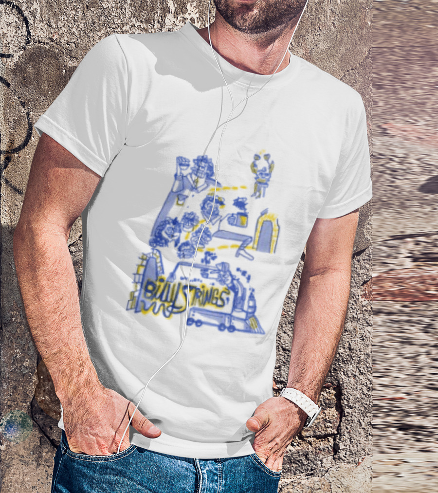 Billy Strings Store Train With Dates Jason Look Blue And Yellow T-Shirt