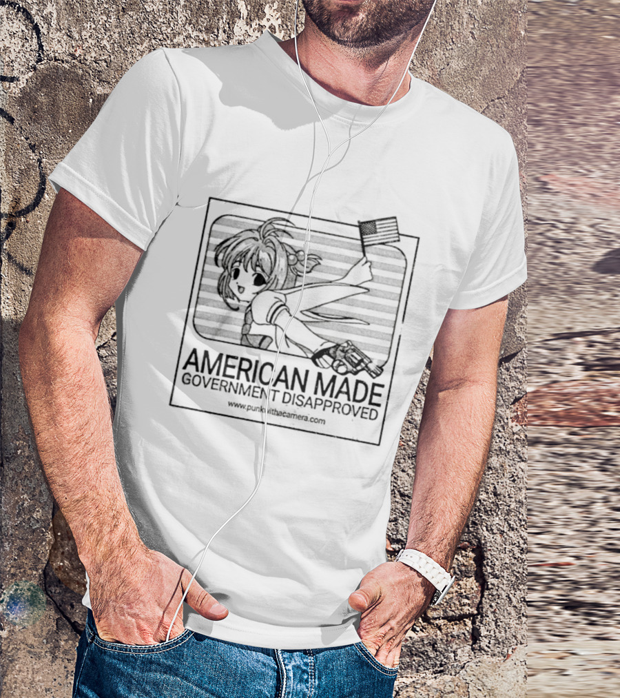 Cardcaptor Sakura American Made Government Disapproved Pistol Flag T-Shirt