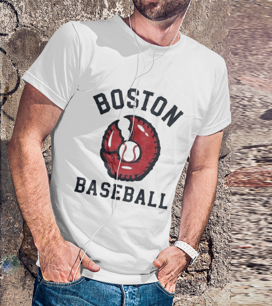 Boston Lobster Mitt Baseball T-Shirt
