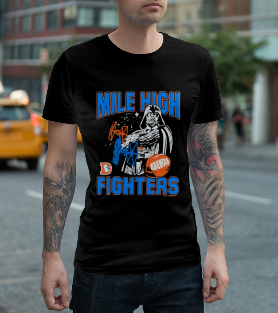 Mile High Fighters Denver Broncos Star Wars Dark Side T-Shirt