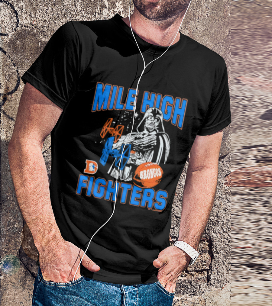 Mile High Fighters Denver Broncos Star Wars Dark Side T-Shirt