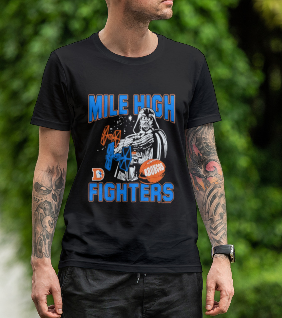 Mile High Fighters Denver Broncos Star Wars Dark Side T-Shirt