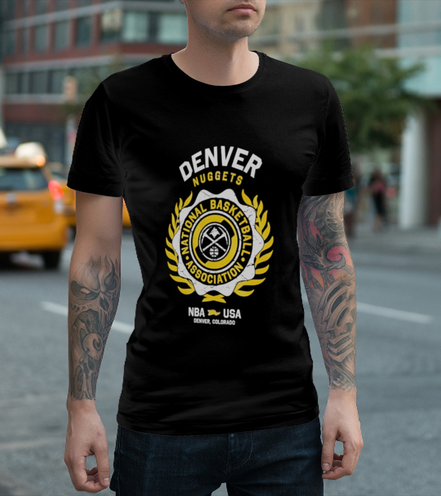 Denver Nuggets National Basketball Association NBA USA Laurel Crest Flocking 2026 T-Shirt