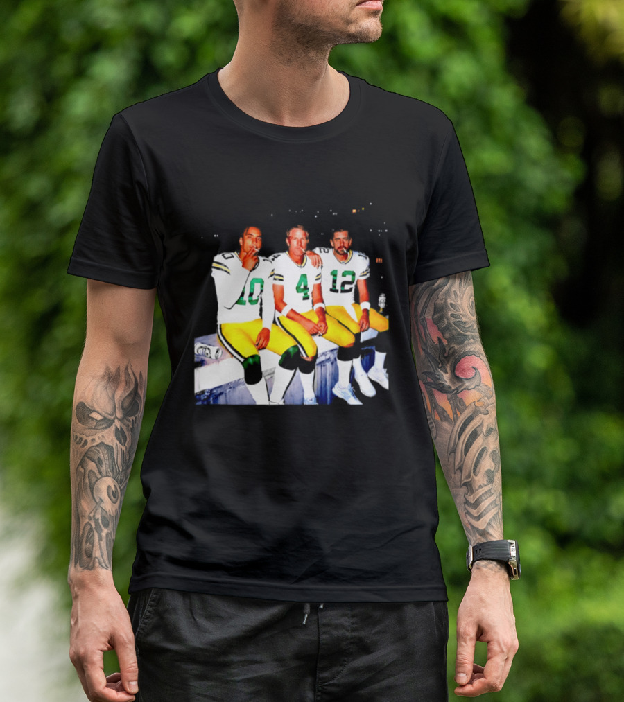 Jordan Love Brett Favre Aaron Rodgers Green Bay Packers Smoking And Beer Celebration T-Shirt