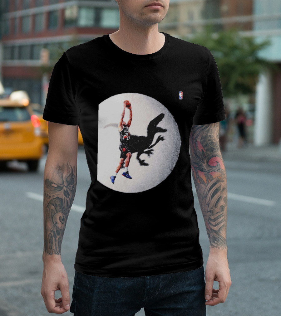 Kawhi Leonard Toronto Raptors Shadow Dunk With Raptor Silhouette Basketball T-Shirt