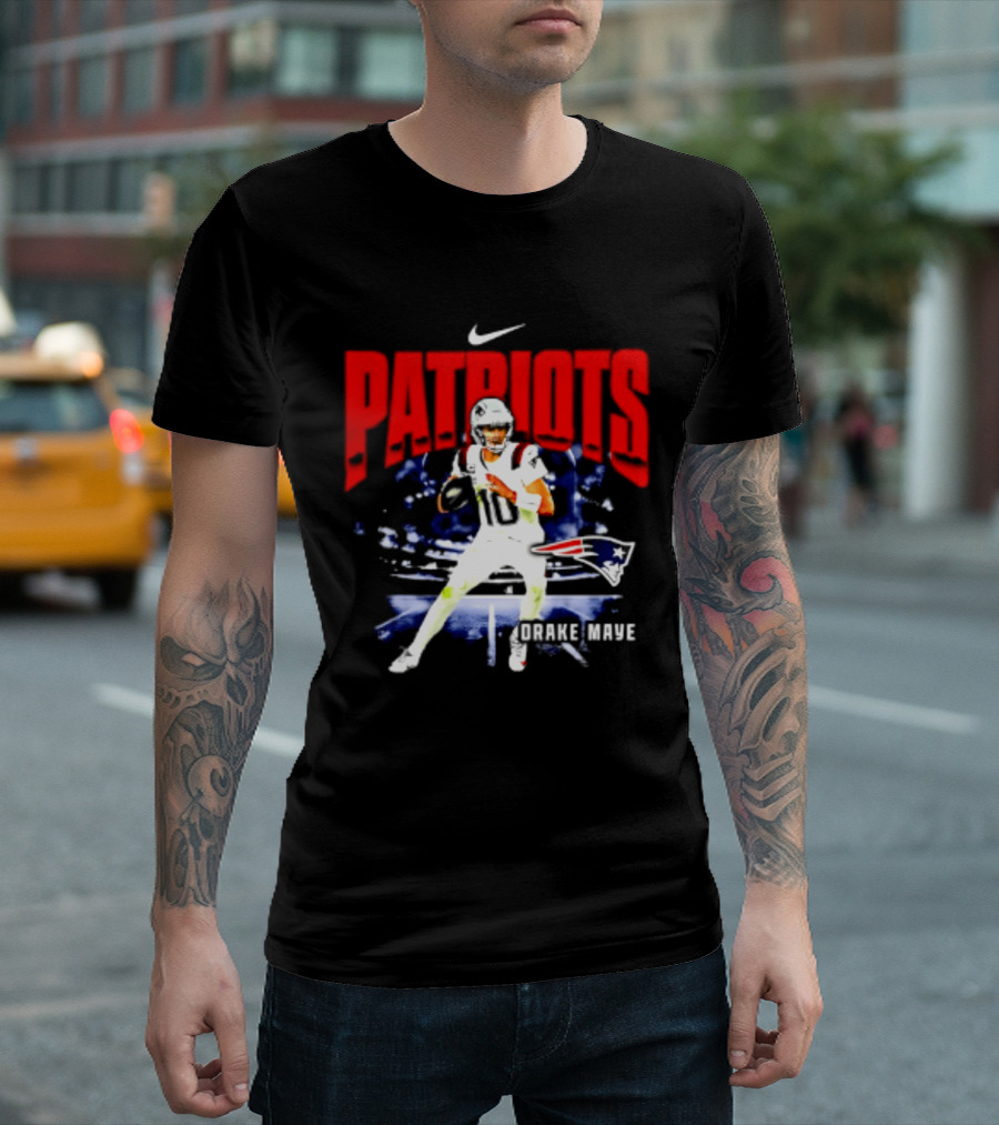 Nike Patriots Drake Maye Football Player Max90 T-Shirt