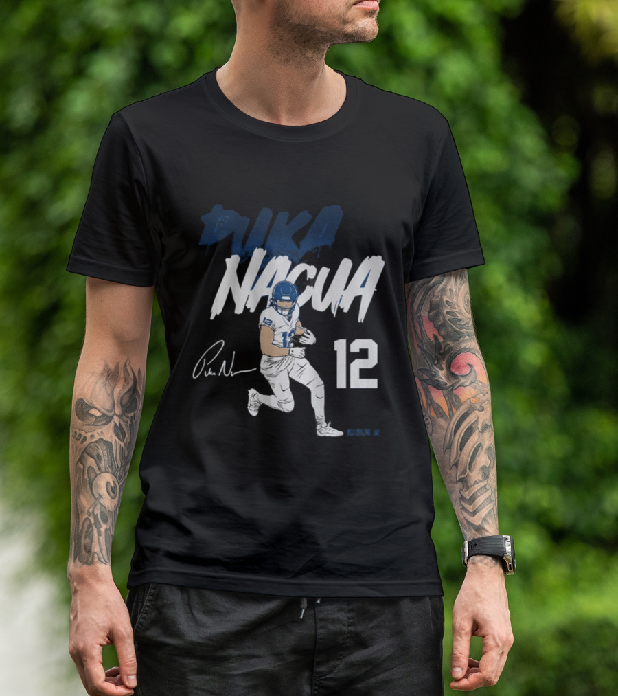 Puka Nacua 12 Signature Pose Athletic T-Shirt