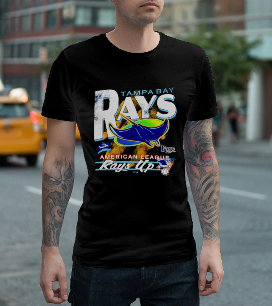 Tampa Bay Rays American League Rays Up Orange Stripe Manta Ray T-Shirt