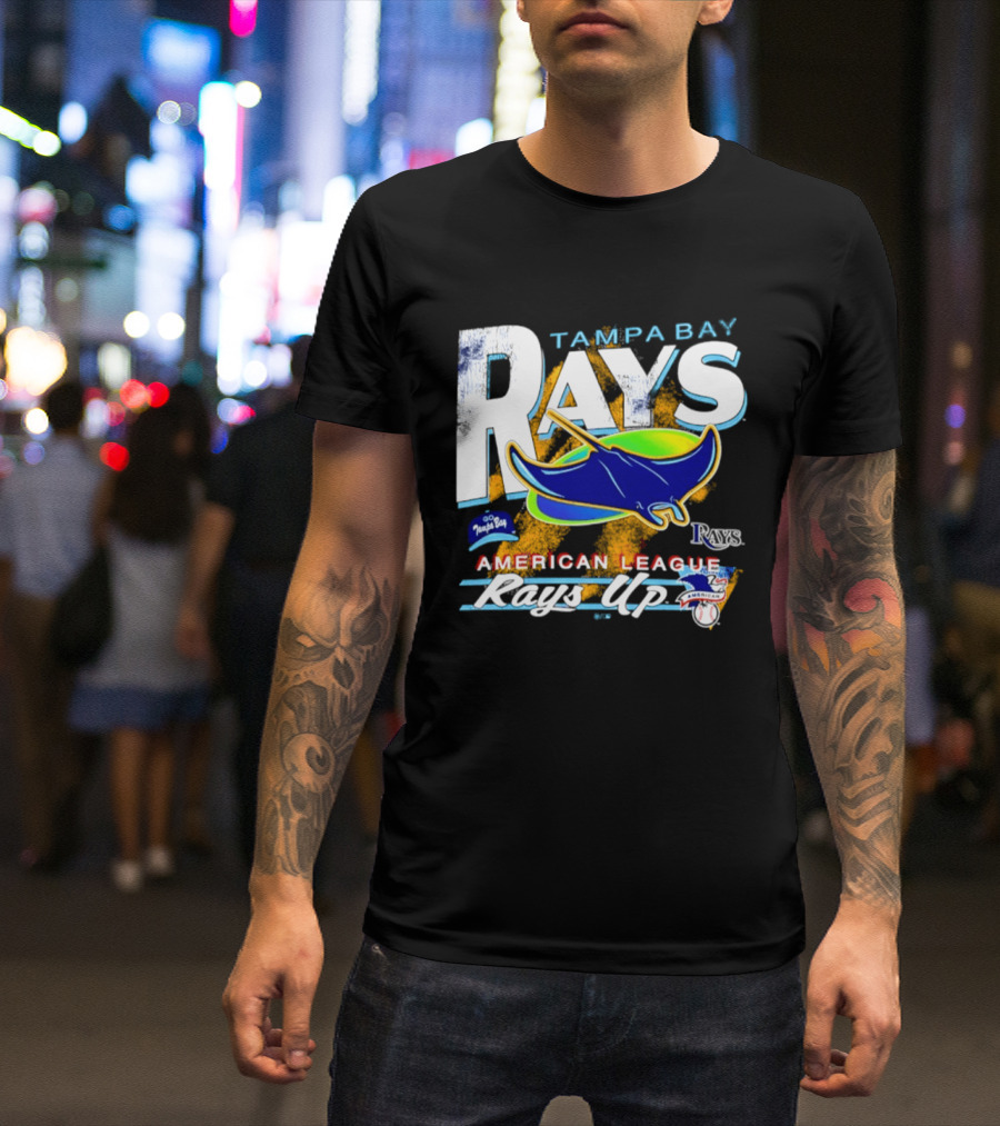 Tampa Bay Rays American League Rays Up Orange Stripe Manta Ray T-Shirt